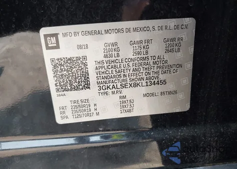 2019 GMC Terrain Denali from USA, damaged, VIN 3GKALSEX8KL134455